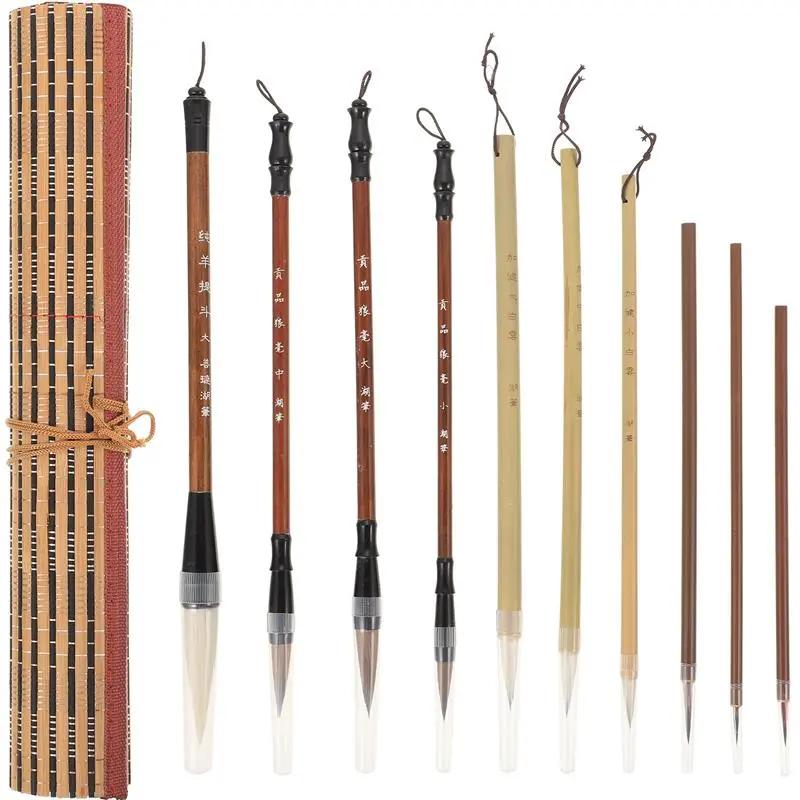 중국 미술 붓 펜, 서예 그림 수채화 펜, 필기 세트, 잉크 수미 드로잉 연습 대나무 학용품